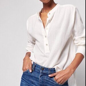 Dream Cotton Gauze Collarless Shirt
